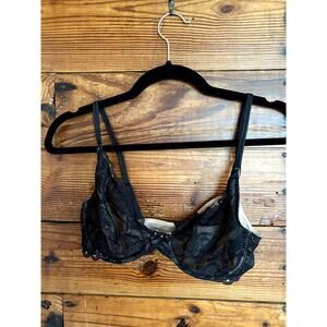 Victoria's Secret Unlined Semi Demi Black Bra 34C
